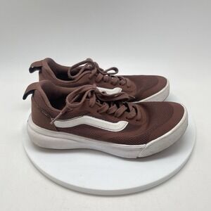 Vans Brown Mesh Athletic Shoes with White Stripe